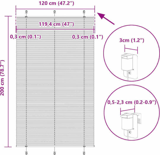 vidaXL Roller Blinds Partial Blackout Burgundy W120xH200cm 4015266