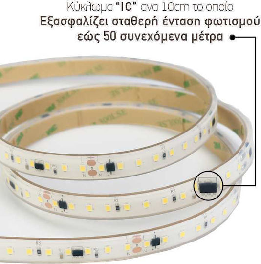 Redled Waterproof LED Strip 220V Natural White Light 5m