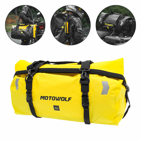 Motowolf MDL0717 Motorcycle Tail Bag Waterproof 66lt Yellow