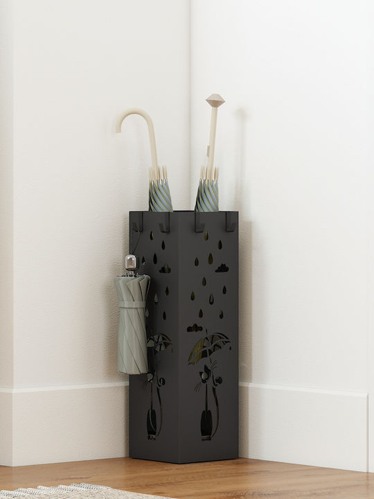 HomCom Ομπρελοθήκη Μεταλλική Μαύρη 15.5x15.5x49cm