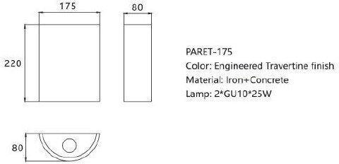 Sun Light Φωτιστικό Τοίχου με Ντουί GU10 Μπεζ 18.5x8x22εκ.