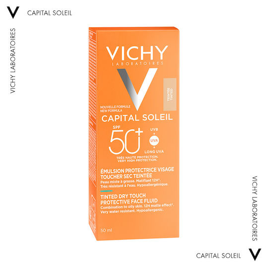 Vichy BB Mattifying Dry Touch Wasserdicht Sonnencreme Creme Gesicht SPF50 mit Farbe 50ml