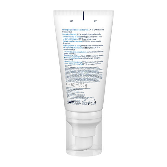 CeraVe AM Moisturising Αντηλιακή Λοσιόν Προσώπου SPF50 52ml