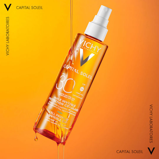 Vichy Capital Soleil Cell Protect Αδιάβροχο Αντηλιακό Λάδι Προσώπου & Σώματος SPF30 200ml
