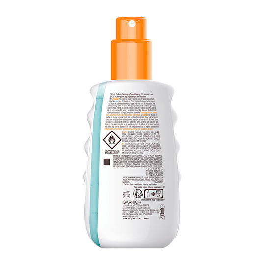 Garnier Ambre Solaire Clear Protect Transparent Αδιάβροχη Αντηλιακή Κρέμα Σώματος SPF30 σε Spray 200ml