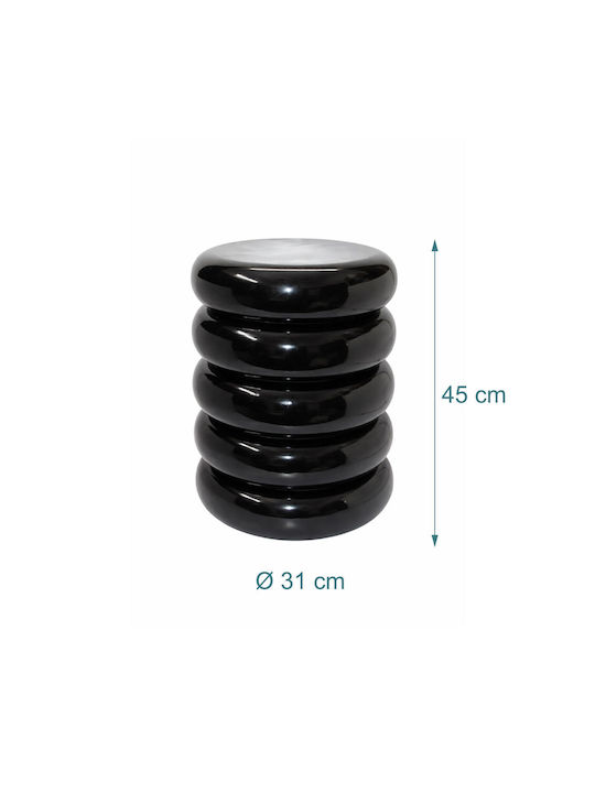 Masă Laterală Rotundă Metalică Neagră M31xL31xÎ45cm