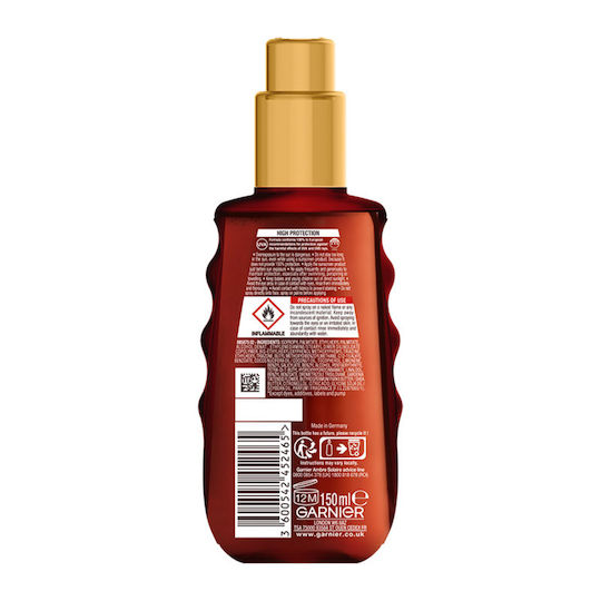 Garnier Ambre Solaire Αδιάβροχο Αντηλιακό Λάδι Σώματος SPF30 σε Spray