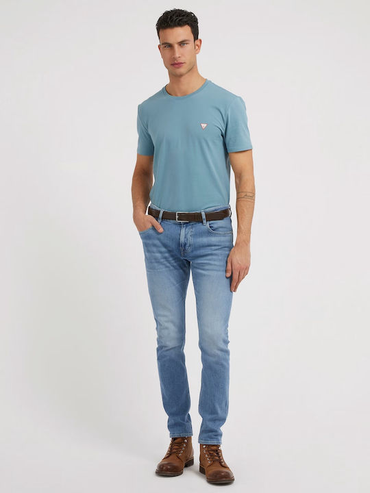 Miami Men's Elastic Jeans Pants with Skinny Fit Light Blue