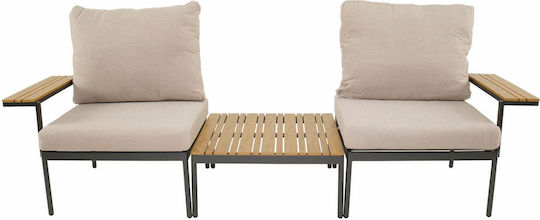 Bakaji Garten- und Outdoor-Möbelsets Wohnbereich 3 Stück Anthrazit Bakaji Garten- und Outdoor-Möbelsets Wohnbereich 3 Stück Anthrazit