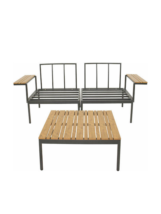 Outdoor Living Room Set 3 Pieces Anthracite