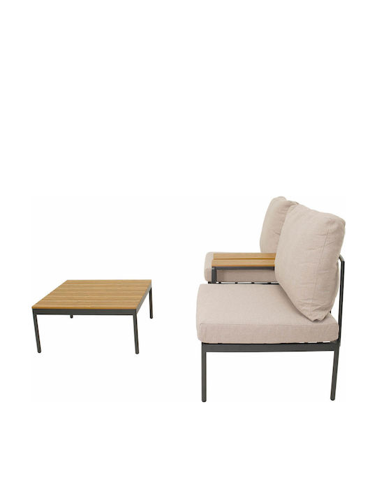Outdoor Living Room Set 3 Pieces Anthracite