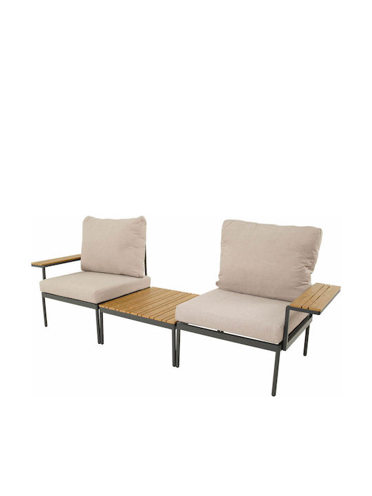 Outdoor Living Room Set 3 Pieces Anthracite