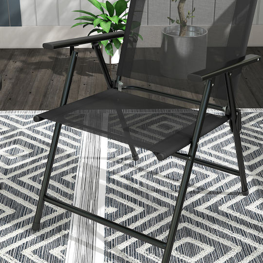 Outsunny Garten- und Outdoor-Möbelsets Wohnzimmer Typsatz 3 Stück Schwarz