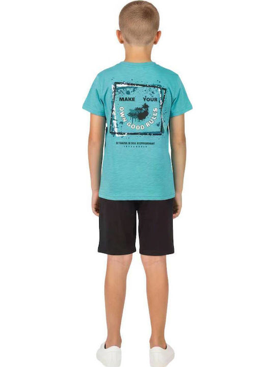 Joyce Kinderbekleidungssets mit Sommer Shorts 2 Stück Türkis Own Good Rules