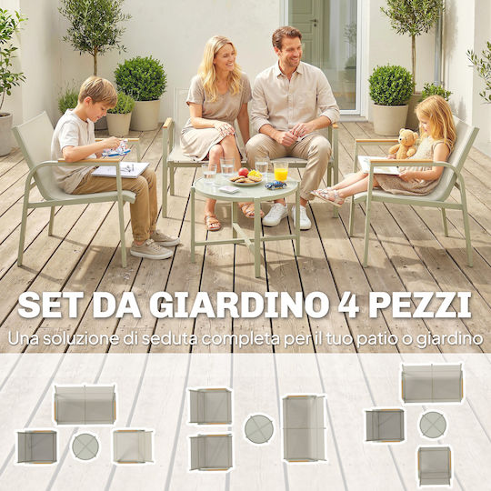 Garden & Outdoor Furniture Sets Living Room Set 4 Pieces Green