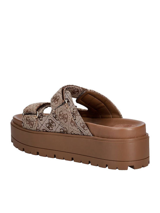 Sandale Flatforme Damă Maro