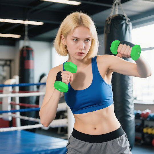 Sportnow Set of Hexagon Dumbbells Made of Plastic 8 Pieces Total Weight 20kg
