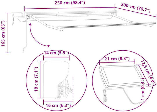 vidaXL Yellow Awning Frame