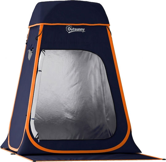 Outsunny Camping Tent Pop Up Toilet Storage Blue 3 Seasons 152x152x190cm