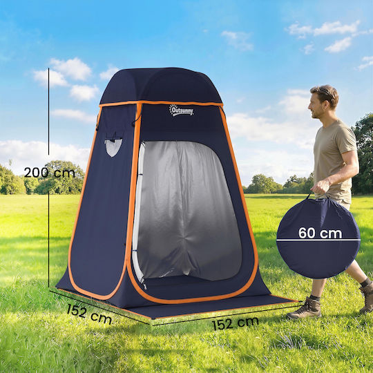 Outsunny Camping Tent Pop Up Toilet Storage Blue 3 Seasons 152x152x190cm