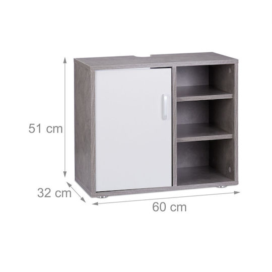 Relaxdays Bathroom Vanity Unit Without Sink W60xD32xH51cm White
