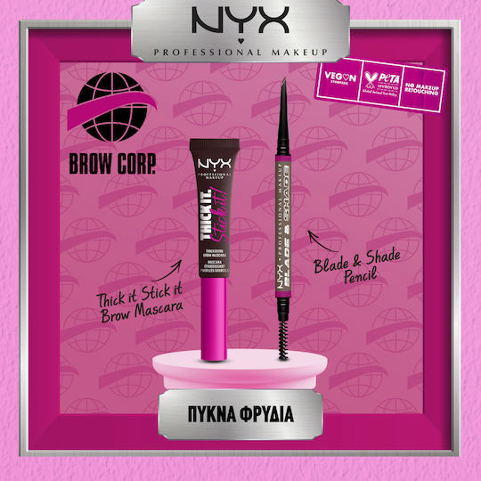 NYX Professional Makeup Creion Pentru Sprâncene Professional Makeup Blade & Shade Dual Edge 04 Taupe