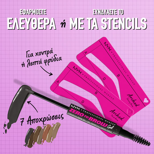 NYX Professional Makeup Zero To Brow Mascara Pentru Sprâncene 08 Negru