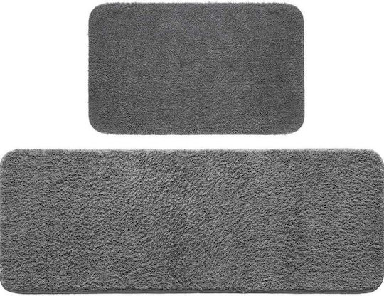 SteweHome Non-Slip Bath Mats Set STE-029851-V66304 Gray 2 Pieces