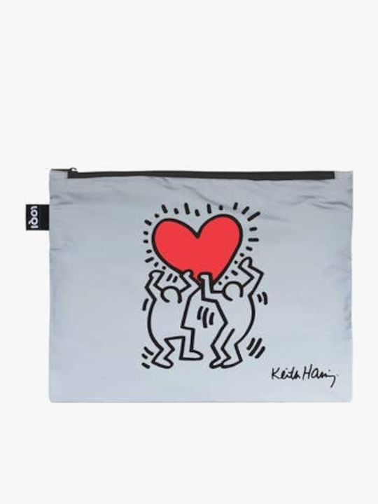 Set Recycled Bags Keith Haring Dog Heart Love Reflective Zip Pockets
