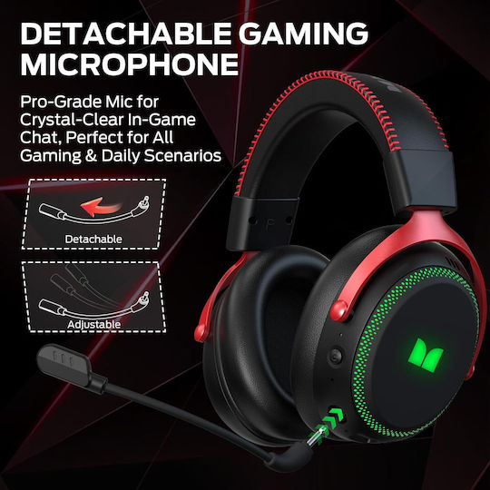 Monster Mission 350 Ασύρματο Over Ear Gaming Headset με σύνδεση Bluetooth / USB for PC / PS4 / PS5 / XBOX