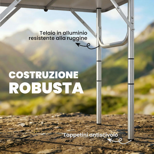 Outsunny Tabel Aluminiu pentru Camping Pliabil Negru