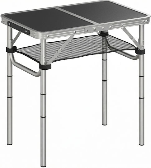 Outsunny Tabel Aluminiu pentru Camping Pliabil Negru