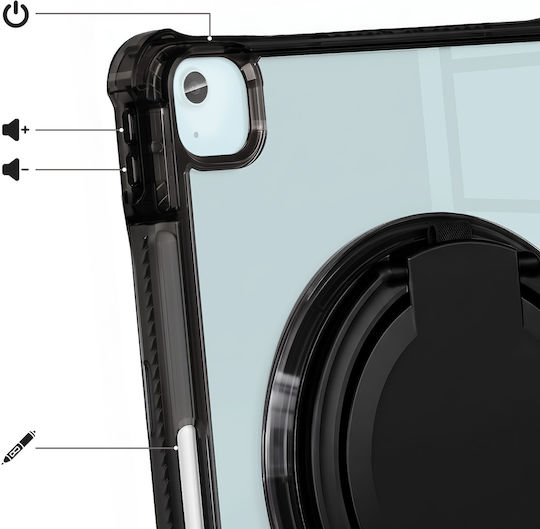 Avizar Case Ipad Pro 11 2026 In Shockproof Silicone Handle Shoulder Strap Black
