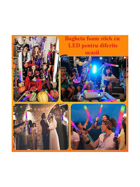Set 10 Foam Led Sticks 46 Cm Length Parties