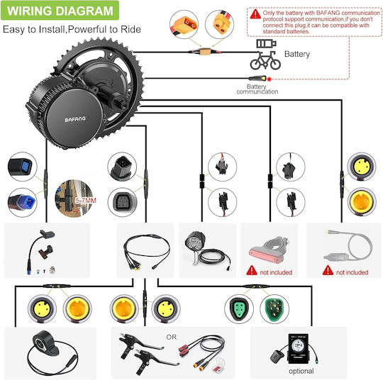 Bafang Mid Drive Motor Bbs02b 48v 750w Ebike Electric Bicycle Conversion Kit