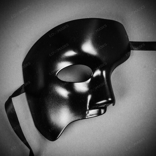 Smd Misterio Mască Bdsm Fantoma Neagră Roleplay Mască Semifacială Reglabilă Unisex Neagră