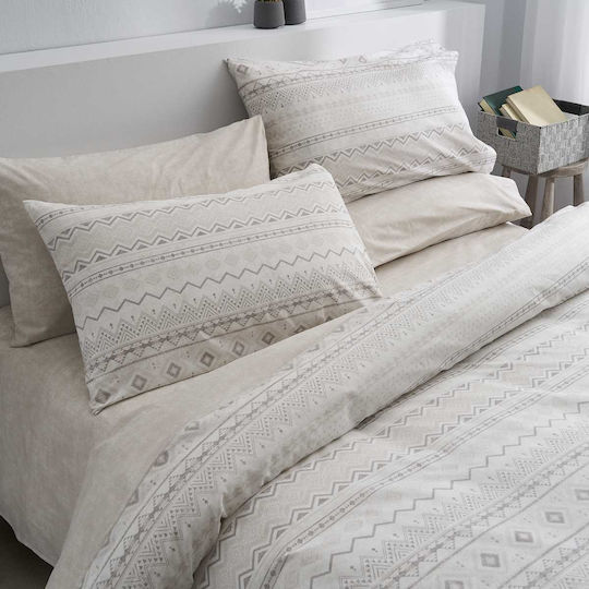 Vesta Home Elea 2 Σετ Σεντόνια King Size με Λάστιχο 240x270εκ. Μπεζ (4τμχ)