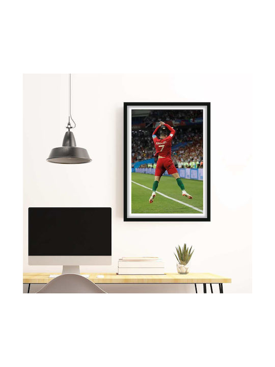 Poster Cristiano Ronaldo Sc040 40cm X 50cm Premium Black Wooden Frame