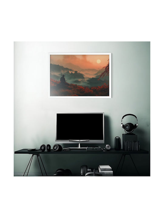 Gaming Poster Ghost Tsusima Sunset Serenity Gm2361 40cm X 50cm Premium Black Wooden Frame
