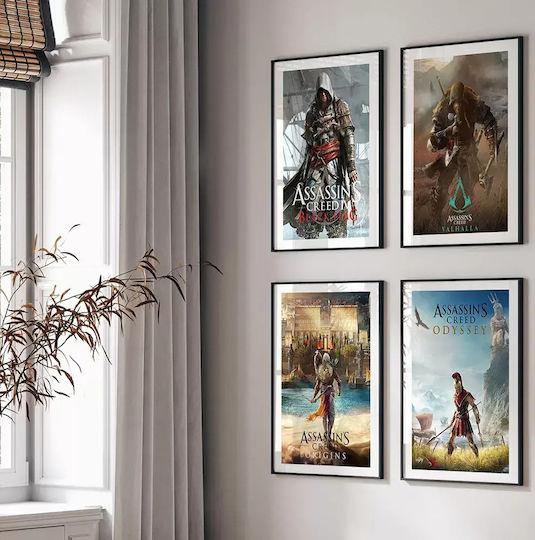 Gaming Poster Assassins Creed Odyssey Cover Gm2356 40cm X 50cm Premium Μαύρο Ξύλινο Κάδρο