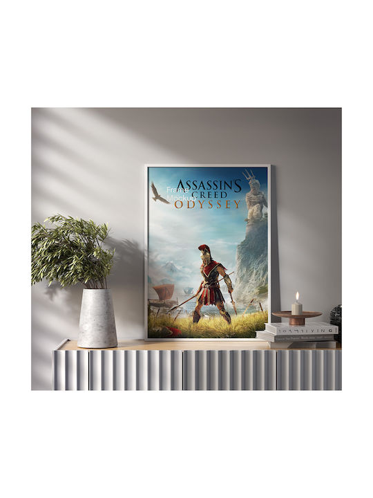 Gaming Poster Assassins Creed Odyssey Cover Gm2356 40cm X 50cm Premium Black Wooden Frame