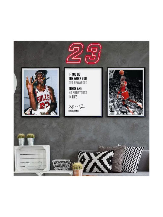 Poster Nba Michael Jordan Kds011a 40cm X 50cm Premium Μαύρο Ξύλινο Κάδρο
