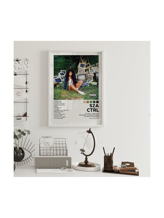 Music Poster Sza Ctrl Ms080 40cm X 50cm Premium Black Wooden Frame