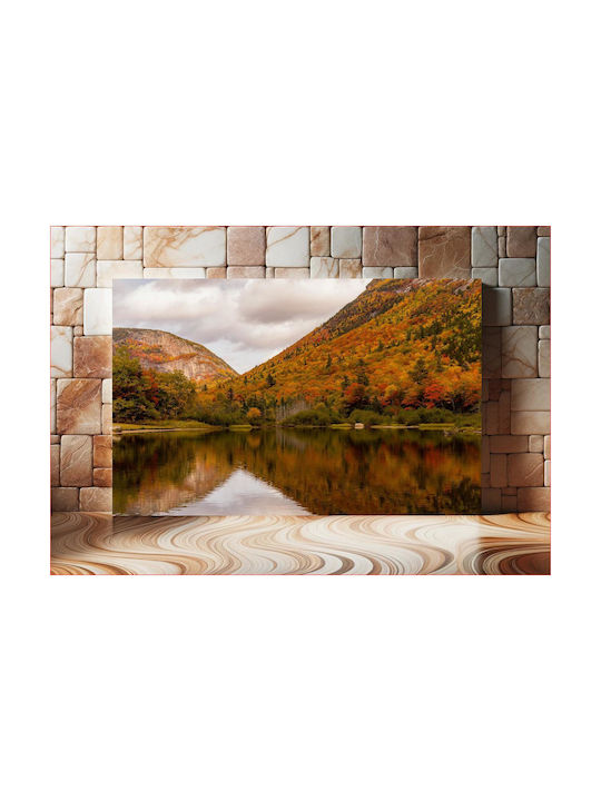 Painting Autumn Mountain Reflection Autumnal Reflection of Mountain 170x115