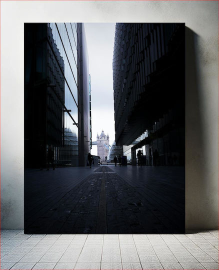 City Reflections Und Tower Bridge auf Segeltuch