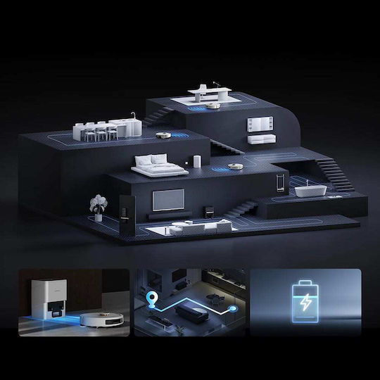 Deerma S30 Pro Plus Σκούπα Ρομπότ με Χαρτογράφηση Laser & Απορρόφηση 15000Pa Λευκή