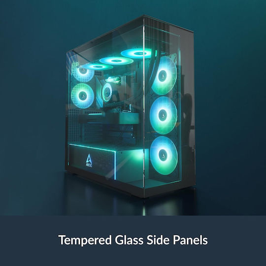 Arctic Xtender Gaming Midi Tower Κουτί Υπολογιστή με Πλαϊνό Παράθυρο Μαύρο