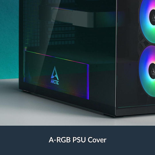 Arctic Xtender Gaming Midi Tower Κουτί Υπολογιστή με Πλαϊνό Παράθυρο Μαύρο