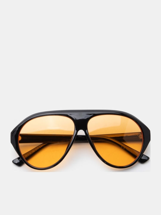 Luigi Unisex Sunglasses With Black Frame And Orange Lens 4914235