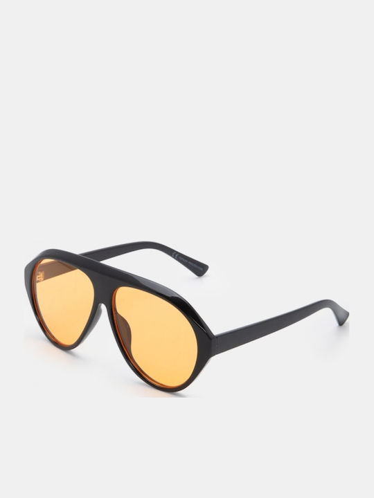 Luigi Unisex Sunglasses With Black Frame And Orange Lens 4914235